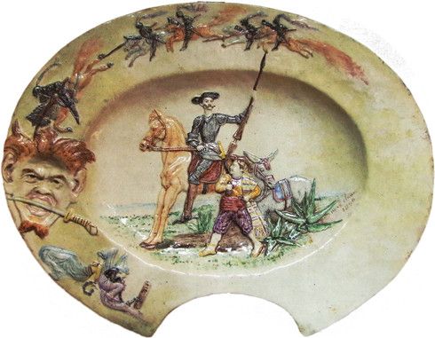 Max Claudet,1840-1893, don Quichotte, céramique.