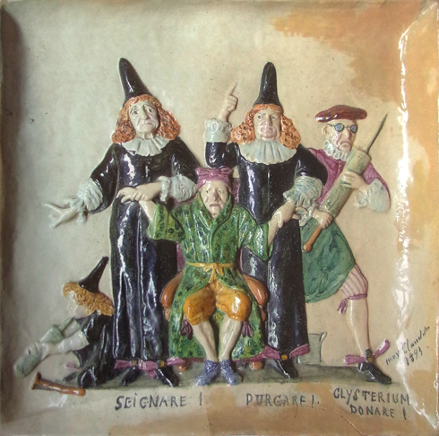 Max Claudet,1840-1893, Malade imaginaire, céramique.
