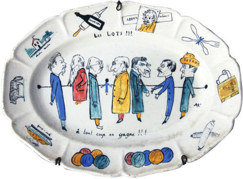 Max Claudet,1840-1893, À̀ tout coup on gagne, céramique.