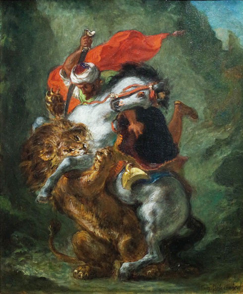 De Artibus Sequanis, Eugène Delacroix, Cavalier arabe attaqué par un lion