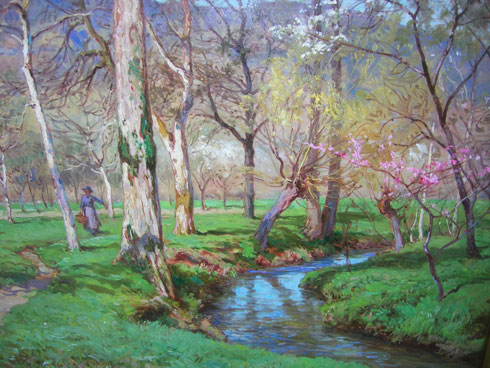 Émile Isenbart, Paysage proche de Besançon, cueilleuse sur le chemin