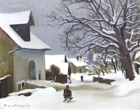 Pierre Jouffroy, Village en hiver sous la neige, Étouvans