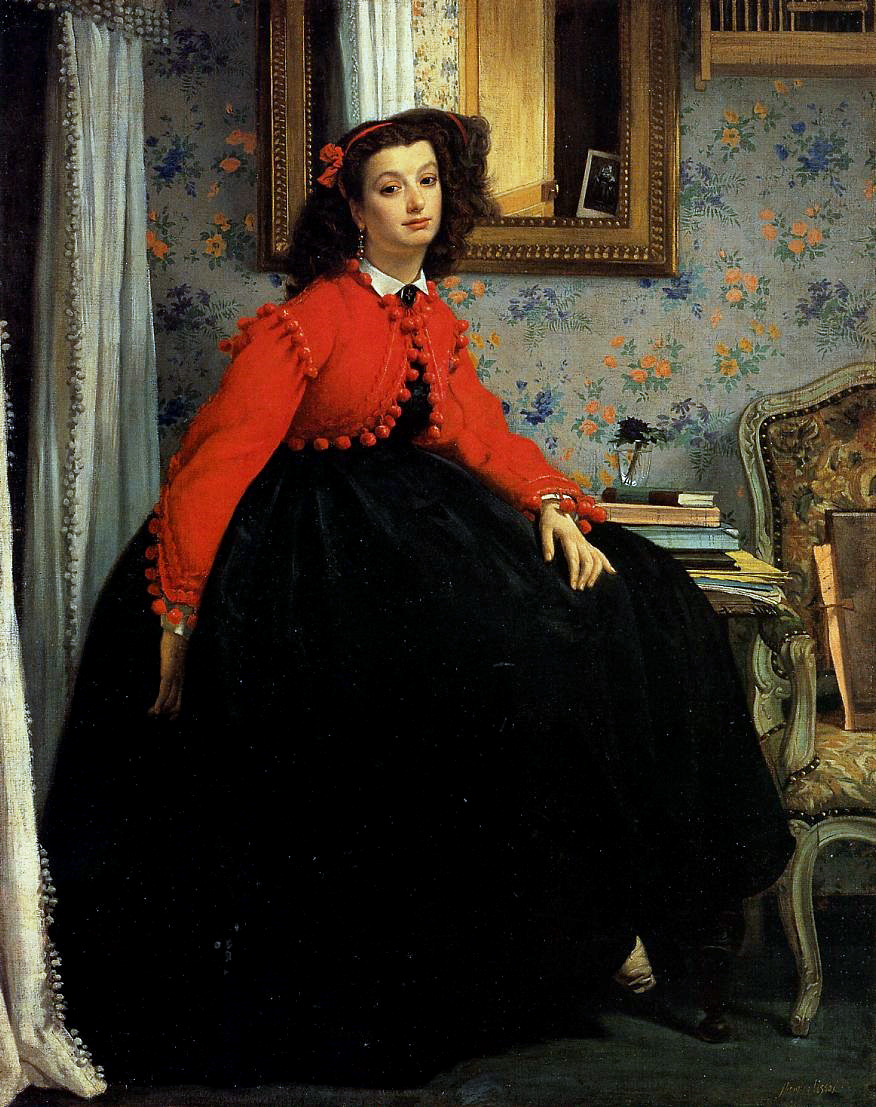 James Tissot, Portrait de Mlle LL Jeune femme en veste rouge