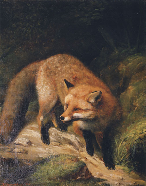 Xavier Bourges, Renard rentrant au terrier, 1838