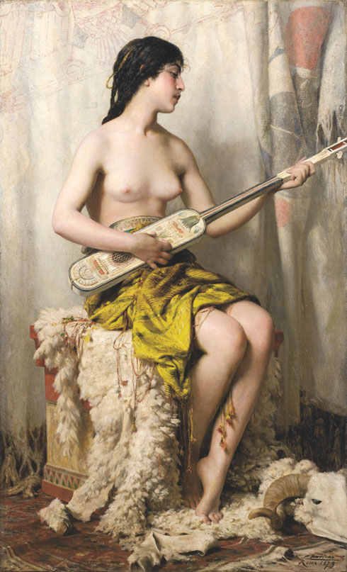 Théobald Chartran, La Joueuse de Mandore, 1879