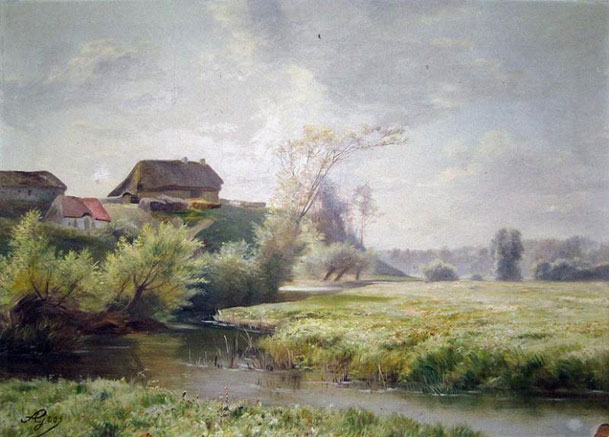 Achille Gros (1851-1911), Paysage, le matin